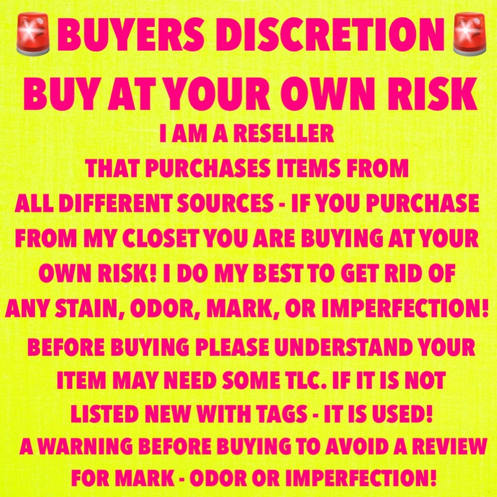 RESELLER BUYER DISCRETION NOTICE
